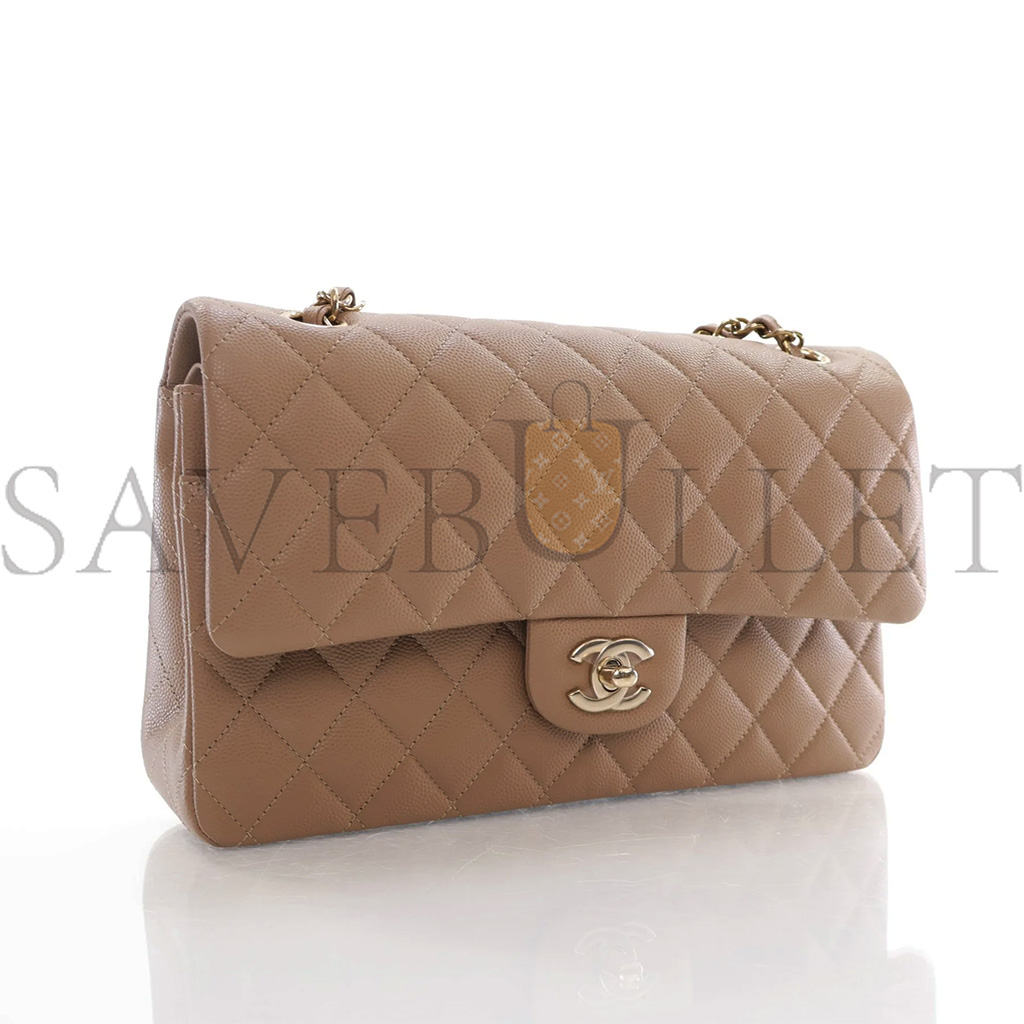 Ch*el classic flap medium taupe caviar as1112 (25*15*6cm)